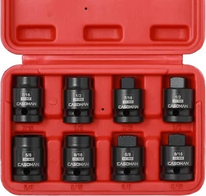 8PCS 1/2-Inch Drive Pipe Plug Socket Set, Cr-Mo, SAE, Male/Female Set, 7/16", 1/ - Picture 1 of 7