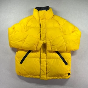 Express Puffer Jacket Men's M Yellow Full Zip Pockets Nylon Camp Outdoors Ski - Picture 1 of 17