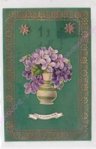 CPA CELLULOÏD Bonne et heureuse année vase fleurs  - Imagen 1 de 1
