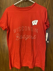 NWT WOMENS COLLEGE Wisconsin Badgers T Shirt Womens SIZE S Box Seat - Picture 1 of 5