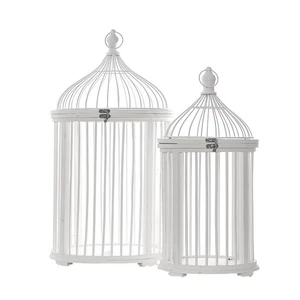 LARGE ROUND WEDDING WISHING WELL CARD BOX wooden bird cage gift wishes white - Picture 1 of 3