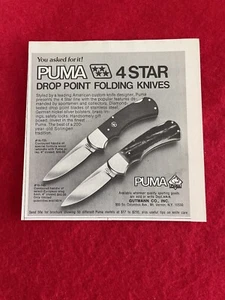 Vintage 1977 Puma Knife Print Ad European Stag Horn Ad Only - Bild 1 von 7