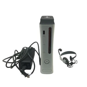 XBOX 360 60GB HDD WITH POWER CORD, ETHERNET CABLE AND HEADSET SEE DESCRIPTION - Picture 1 of 9