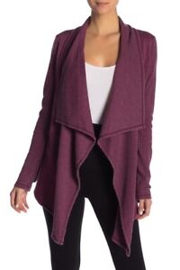 $199 Donna Karan Womens Purple Asymmetrical Long-Sleeve Cargigan Sweater Size Xs