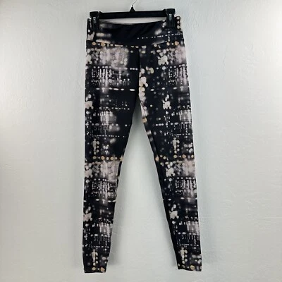 Onzie Leggings Black Pink Bokeh Print Womens Size S/M Made in USA - Image 1 of 4