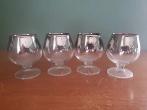 Vintage Dorothy Thorpe Silver fade Ombre Snifter Cordial Glasses Set of 4 - Picture 1 of 4