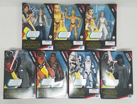 Hasbro Star Wars Galaxy of Adventures 5" Action Figures Set Rey Han C-3PO Chewy+ Cover