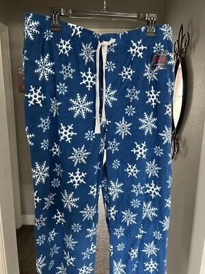 New Croft & Barrow Men's Microfleece Lounge/Pajama Pants Blue snowflake. Size S. - Image 1 of 3