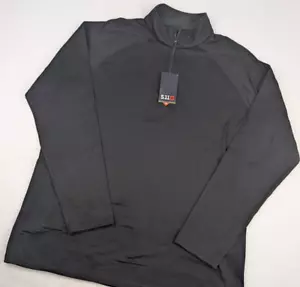 5.11 Tactical Stratos 1/4 Zip Pullover Mens XL Black Wicking Anti Odor NWT - Picture 1 of 11