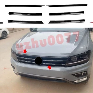 For Volkswagen Tiguan 2018-21 Glossy Black Front Center Grille Strip Cover Trim - Picture 1 of 10