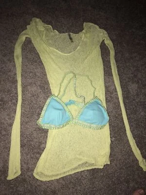 VICTORIA SECRET M MUJER Amarillo Verde TOP NATACIÓN ACOLCHADO CON FUNDA MANGA LARGA Foto 1 de 3