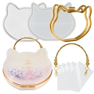 Bolso sin asas con oreja de gato cartera coctelera de resina moldes de silicona con accesorios hágalo usted mismo artesanía - Imagen 1 de 10