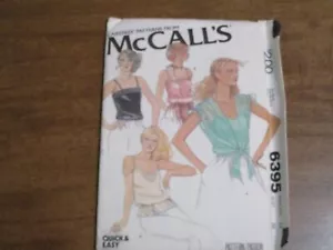 McCALLS MODELLO DA CUCIRE MANCA CAMISOLE E COPRICOSTUME 6395 TAGLIA 14 - Foto 1 di 2