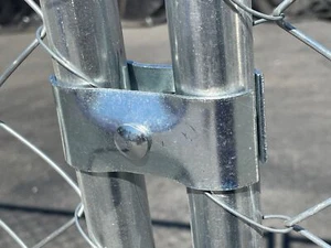 Sandbaggy 1-3/8" Galvanized Chain Link Fence Connector Brackets (w/ Nut & Bolt) - Picture 1 of 15