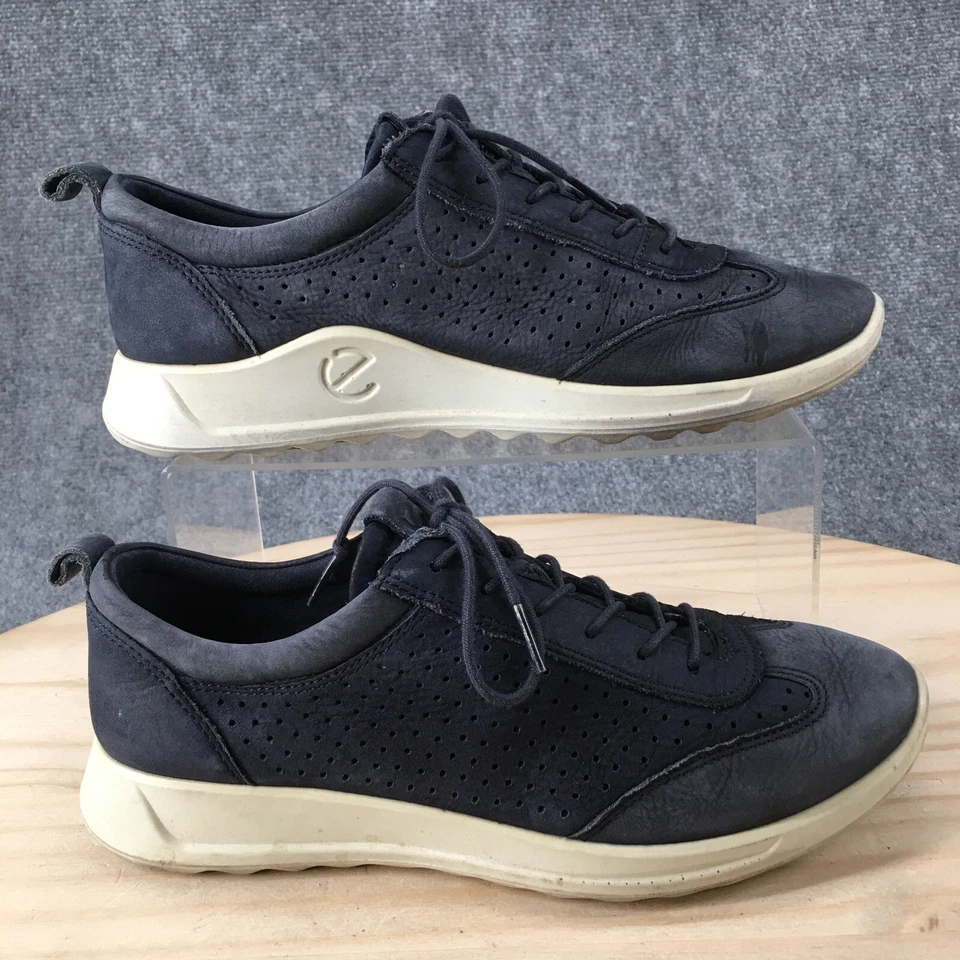 Ecco Zapatos Mujer 38 Flexure Zapatillas Corredor Perforadas Azul Con Cordones Parte Superior Baja Foto 1 de 4