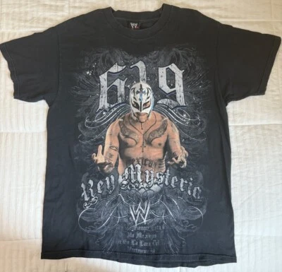 WWE SMACKDOWN 2007 Rey Mysteriou Wrestling Double Sided Print T-Shirt L  - Image 1 of 4