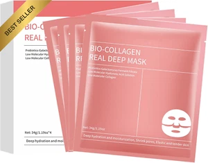 Korean Bio-Collagen Face Mask 4Pcs Hydrating Night Wrapping Skincare - Picture 1 of 12
