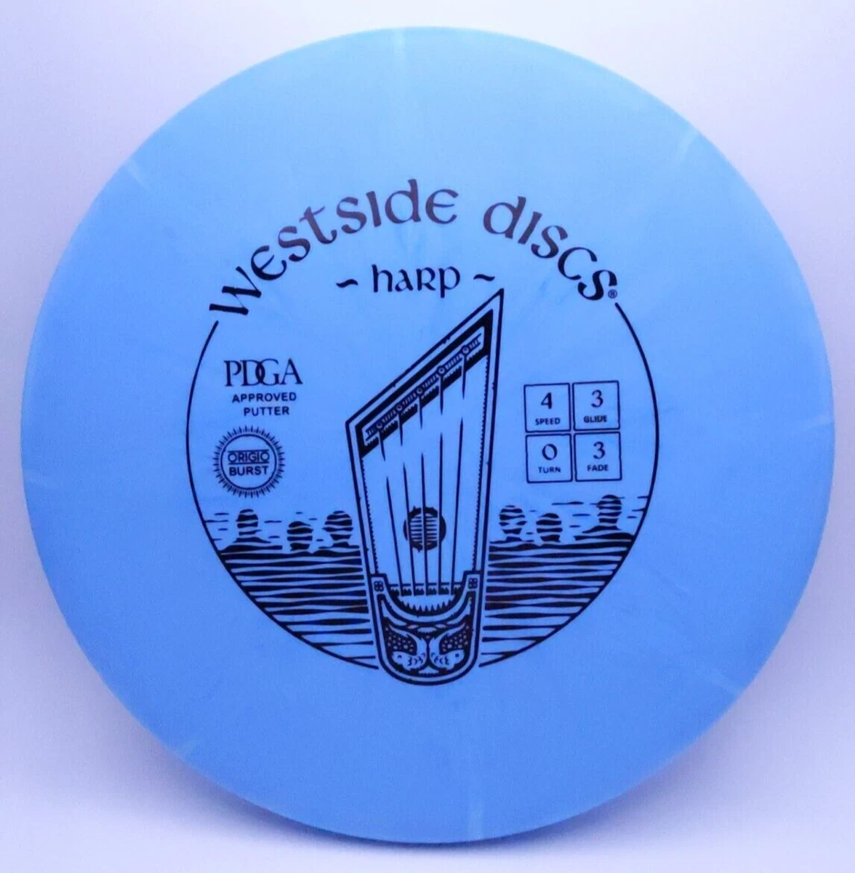 Westside Discs Harp Golf Disc Origio Burst Plastic Blue 176 grams - Image 1 of 1