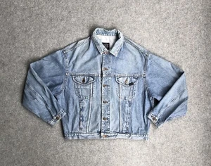 BENETTON Herren Vintage Jacke Jeansjacke Gr. 48 Trucker Jacket A0601 Blau Denim - Bild 1 von 14