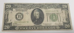 1928 B $20 FEDERAL RESERVE NOTE GREEN SEAL CHICAGO - Picture 1 of 4