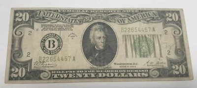 1928 B $20 FEDERAL RESERVE NOTE GREEN SEAL CHICAGO  - Image 1 of 4