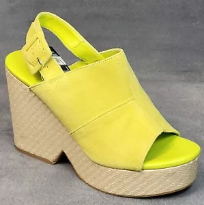 M&S AUTOGRAPH Real SUEDE High PLATFORM SANDALS ~ Size 8 ~ APPLE (rrp £85) - Picture 1 of 7