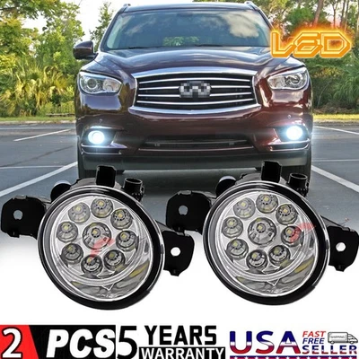 Pair LED Fog Lights for INFINITI QX60 2014-2023 Driving Lamp Foto 1 de 4