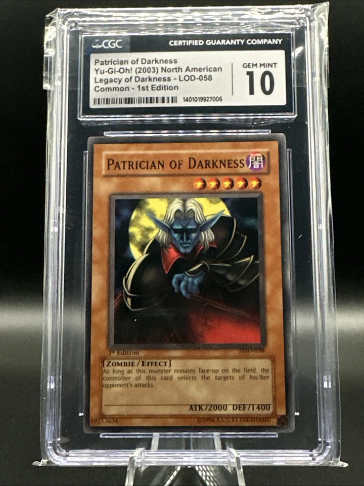 Patrician Of Darkness Yu-Gi-Oh! (2003) LOD-058 1st Ed. CGC 10 Gem Mint - Image 1 of 2