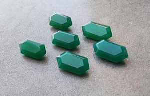 Natural Green Onyx Hexagon Faceted Cut Gemstones Calibrated Healing Crystals - Picture 1 of 10