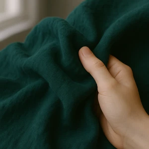 Midnight Green Linen Fabric by the Yard – Clothing, Curtains & Upholstery - Picture 1 of 10