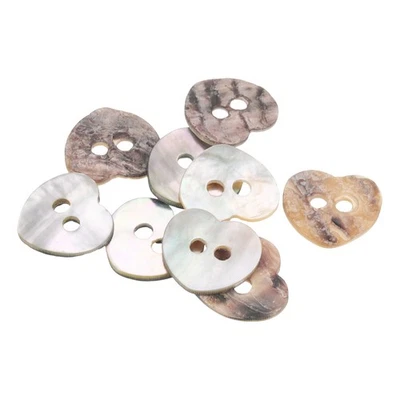 10 Stück Perlmutt Knöpfe 0.5" Herz Muschel Nähen Knopf Für Stoff Handarbeit - Bild 1 von 4