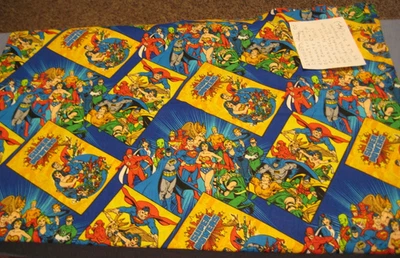 CAMELOT LICENSED FABRIC, DC COMICS, SUPERHERO CHARACTERS, 23400303 3/4 + YDS, - Image 1 of 4