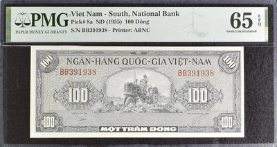 Banco Nacional del Sur de Vietnam 100 Dong ND (1955) P 8a UNC PMG 65 EPQ Foto 1 de 4