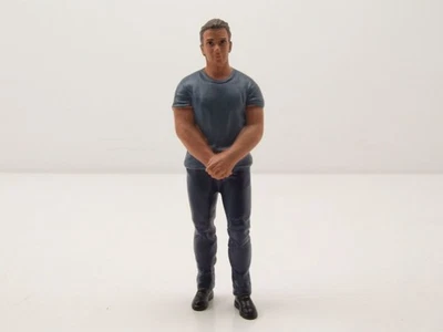 Figura Auto Incontrare 3 4 Uomo Con Blu Shirt per 1:18 Modelli American Diorama - Immagine 1 di 4