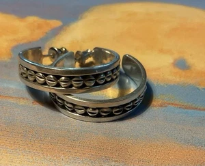 Vintage Southwest Sterling Hoop Earrings 14g - Picture 1 of 7