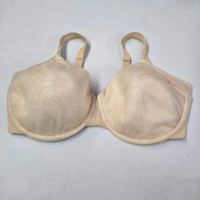 Bali Women Bra 38DDD Beige Floral Underwire Lightly Lined Adjustable Straps READ - Image 1 of 4