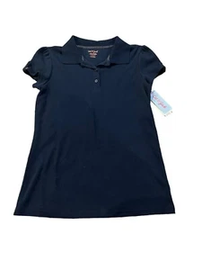Girls Short Sleeve Uniform Polo Shirt - Cat & Jack Navy Blue XL - Picture 1 of 3