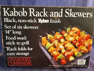 Charcoal Companion Kabob Rack & Six 14in. Skewers New in Box 1991 - Image 1 of 3