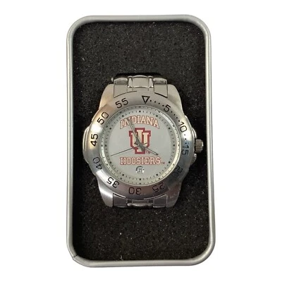 Reloj Hoosiers Vintage NCAA Indiana University Hombre Sun Time Sport Logo Nuevo Foto 1 de 4