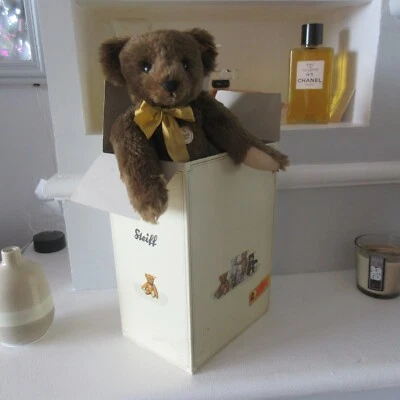 ours STEIFF 43 cm  réplique d'un teddy bear 1909 marron foncé parfait état BOITE - Photo 1/4
