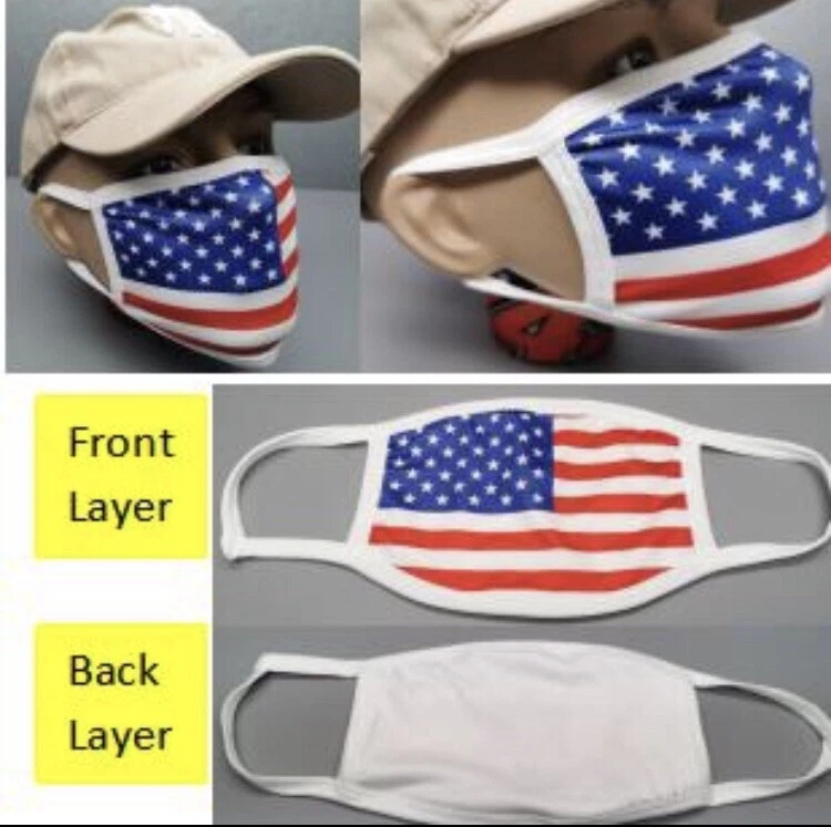 4th Of July FaceMask 🇺🇸 USA Flag Pattern Reusable - Image 1 of 4