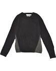 TOMMY HILFIGER Womens Crew Neck Jumper Sweater UK 14 Large Black Cotton NF01