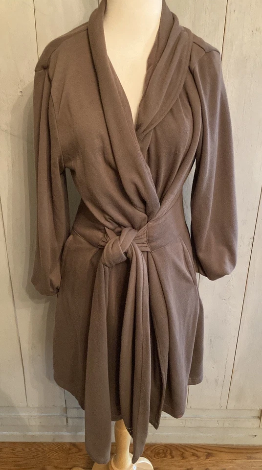 Soma Intimates women’s Robe Rayon Blend Jeweled Brown Knee Length Size-Lg Soft - Image 1 of 4