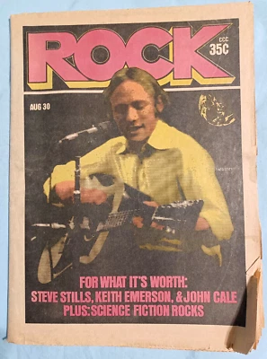 ROCK NEWSPAPER RARE August 1971 Stephen Stills Keith Emerson John Cale VG RR1 - Image 1 of 2