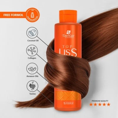 Top Hair Cosmetics Top Liss Organic Keratin,Proteinglättung 0%Formaldehyd 1 L - Bild 1 von 4