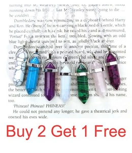 Natural Quartz Chakra Crystal Necklace Healing Point Gemstone Pendant Reiki UK - Picture 1 of 43