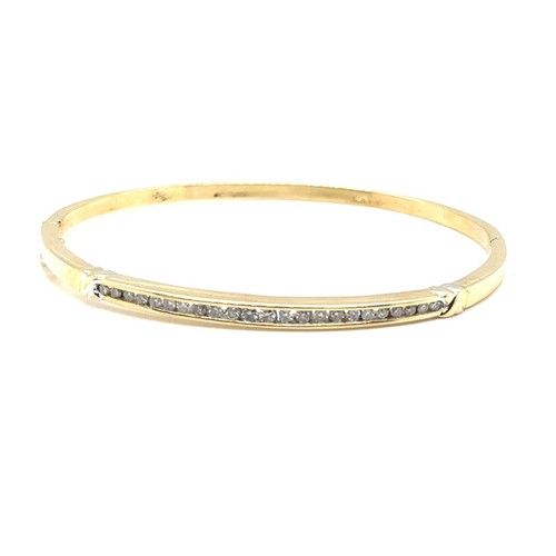 CHANEL BRACCIALE BRACCIALETTO CON CANALI DIAMANTI ROTONDI ORO GIALLO 14 KT 10 5 GRAMMI