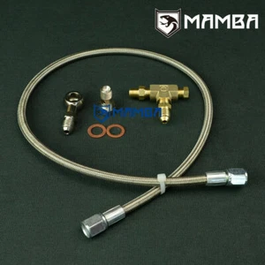 MAMBA Universal Turbo Oil Feed Line Kit Garrett T25 T28 Dynamic Type / 100cm 4AN - Picture 1 of 4