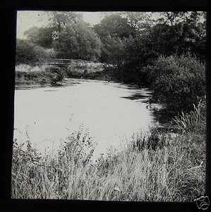Glass Magic Lantern Slide BACKWATER ON THE MEDWAYS C1900 MEDWAY RIVER SUSSEX - Picture 1 of 2