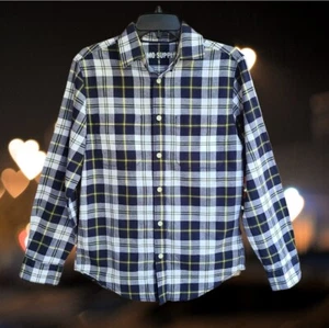 Mossimo Supply Co. Men's Plaid Button-Down Shirt Dark Gray Size S - Picture 1 of 10
